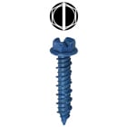 Hex Head Concrete Anchor System, 1/4 in. diameter, 2-1/4 in. length, Hi-Low thread type, 3/16 x 4-1/2 in. drill size, Ceramic Coated Blue finish, Drill included, 5/16 in. bit size, Slotted drive type