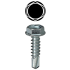 Washer Head Self Drilling Screw, Steel material, #14 x 1 in. Size, Hex Washer head type, Zinc Plated Finish, 3/8 in. hex size
