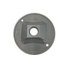 Round Standard Lamp Holder Cover, 4-1/8 Inch Diameter, Hub Size 1/2 Inch, Silver, Aluminum, One Tapped Hole