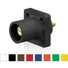 16 Series Male Panel Receptacle, Cam-Type, 90-Degree, Threaded Stud Length - 3/4", Taper Nose, 400 Amp, Cable Range - #2 to 4/0 AWG-Yellow