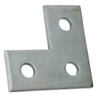 Plate, Corner, Height 3-1/2 Inches, Length  3-1/2 Inches, Width 1-5/8 Inches, Hole Diameter 1-5/8 Inches, Electro-Galvanized Steel