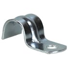 One Hole Strap, Steel material, Zinc Plated Finish, Surface mounting, 3/8 in. Size, 18 GA thickness