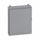 Eaton B-Line series wall mounted panel enclosure, 20" height, 10" length, 20" width, NEMA 12, Hinged cover, 12 enclosure, Wall mount, Medium single door, External mounting feet, Carbon steel, Seamless poured in-place gasket