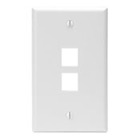 QuickPort Wallplate, single gang, 2-port, white